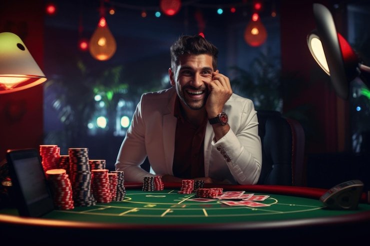 Tampilan aplikasi mobile id slot dengan meja live-dealer dan menu navigasi